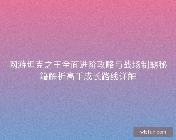 网游坦克之王全面进阶攻略与战场制霸秘籍解析高手成长路线详解