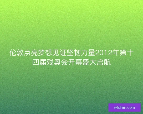 伦敦点亮梦想见证坚韧力量2012年第十四届残奥会开幕盛大启航